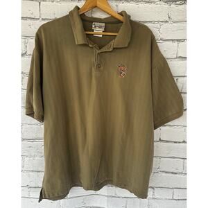 Preowned Walt Disney World Embroidered Tigger Polo Men's XXL Tan Cotton 00's Y2K
